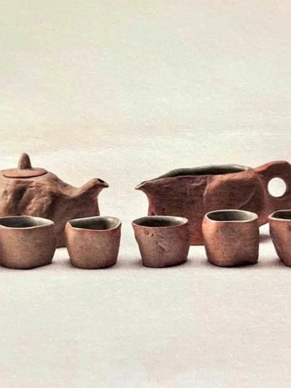 The Tray Suit Brown & Green Tea Set with Wooden Presentation Box